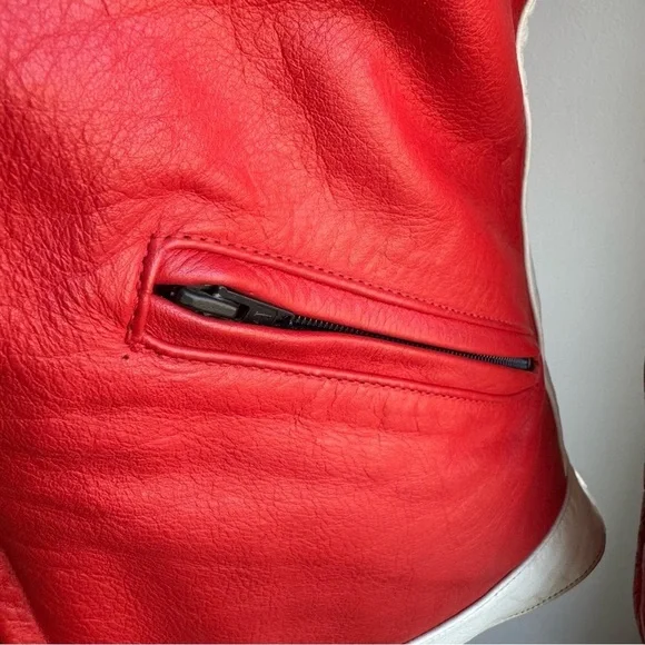 Vintage 70s 80s Swift Leathers Red Moto Racing Jacket Mens S Womens M Authentic - Picture 14 of 16